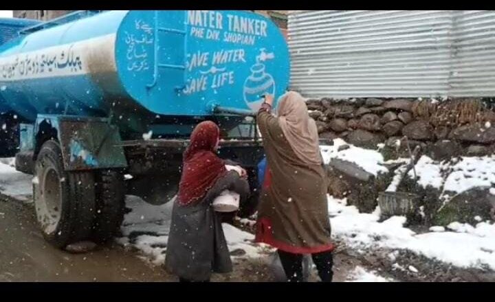 Residents of Sedow, Shopian travel several kilometers on foot to fetch water everyday