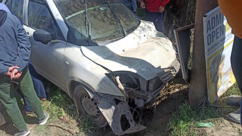 Three injured in road accident at Benhama Bypass