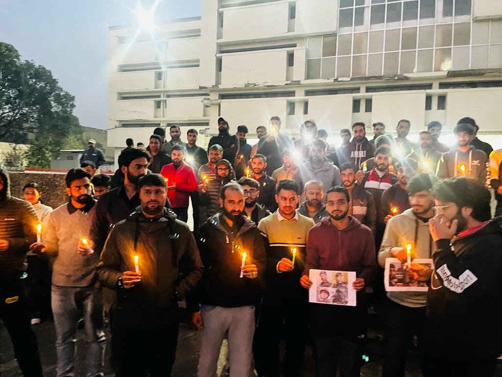 Tribal college students stage protest in Jammu towards Poonch killings