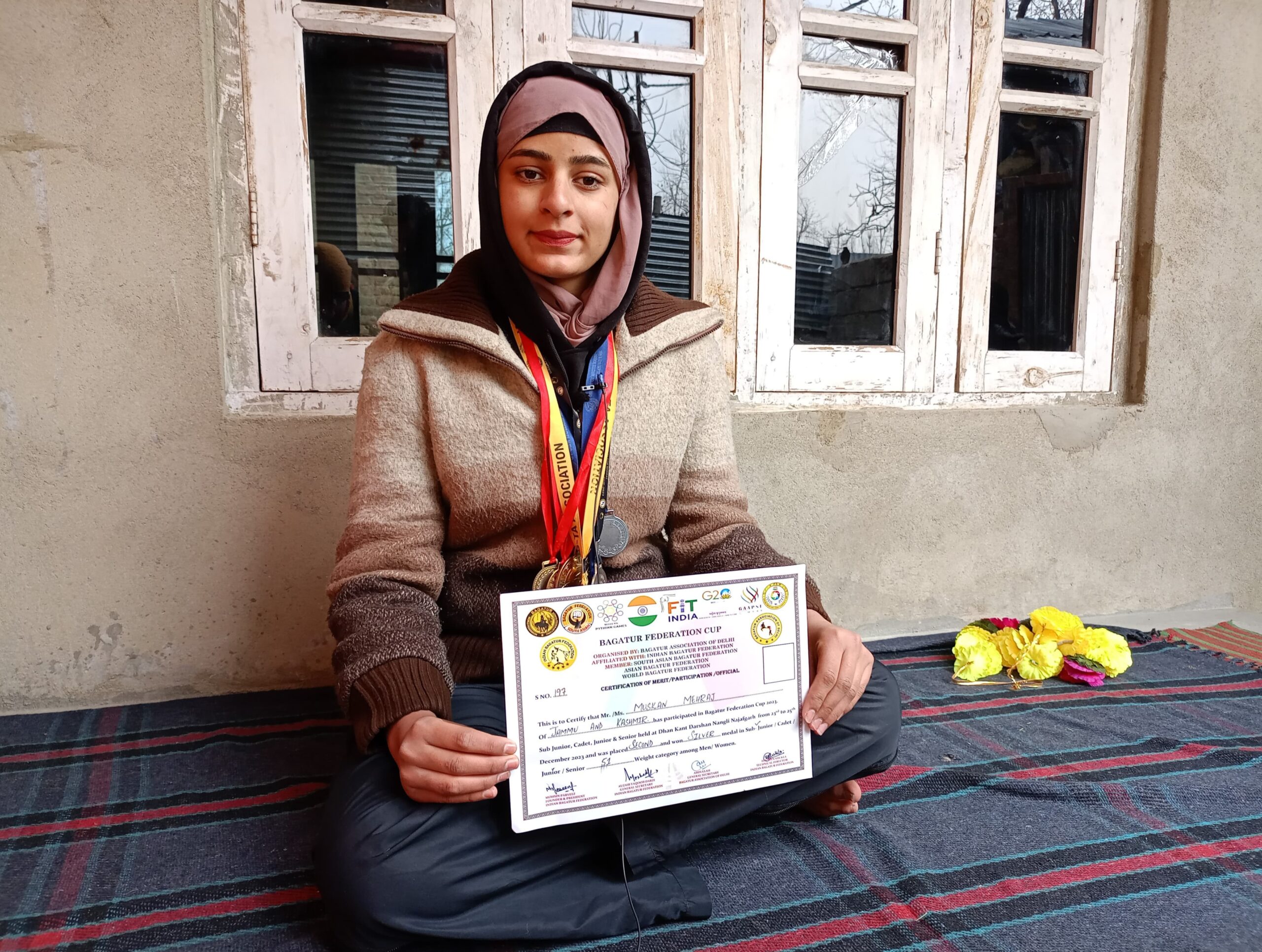 Kashmiri teenage lady Muskan Mehraj secures silver in Nationwide Martial Arts Championship