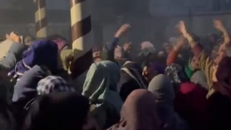 Protests in Hajin after the killing of Local militant commander Saleem Parray