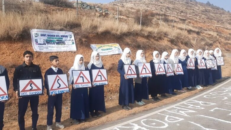 As Admin fails to install sign boards in Sopore; students do it on their own to prevent accidents