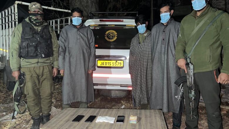 Police arrest 3 ‘drug peddlers’ in Central Kashmir’s Budgam