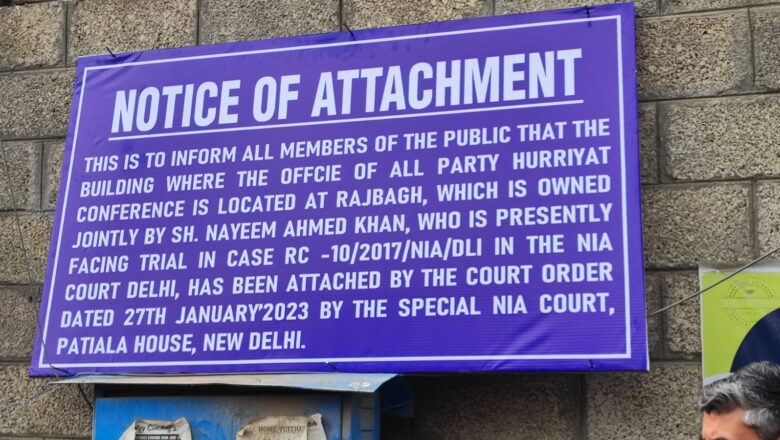 Day after court order, NIA attaches Hurriyat office in Kashmir