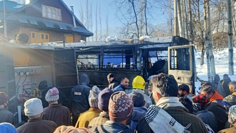 Passenger bus gutted during fire incident in Budgam