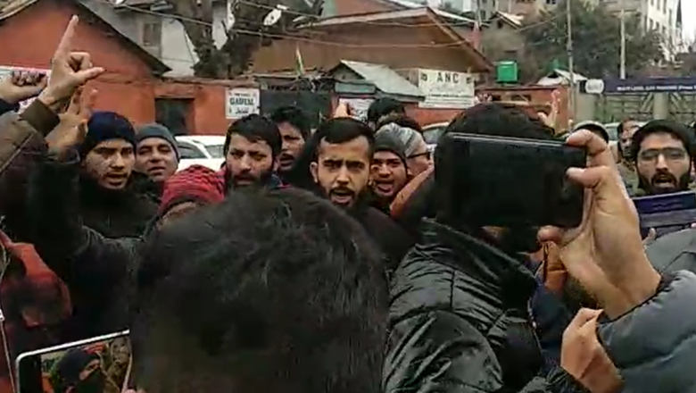 Protest in Srinagar’s press colony against Quran burning incident in Sweden