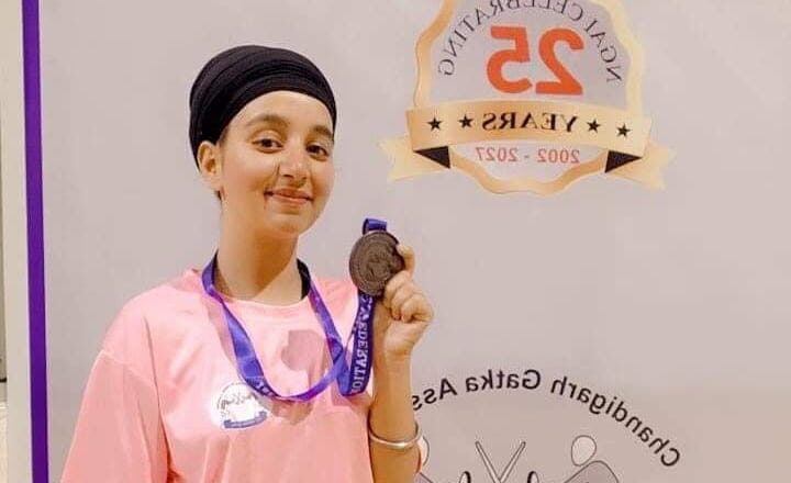 20-year-old Sikh girl from Anantnag wins bronze medal at National Gatka Championship