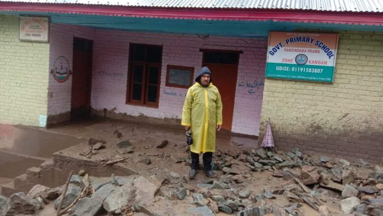 Three structures including mosque damaged in cloudburst at Ganderbal