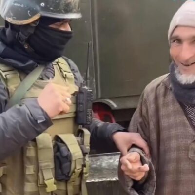 Viral video shows elderly Kashmiri coerced to chant ‘Jai Shri Ram’ by man in uniform
