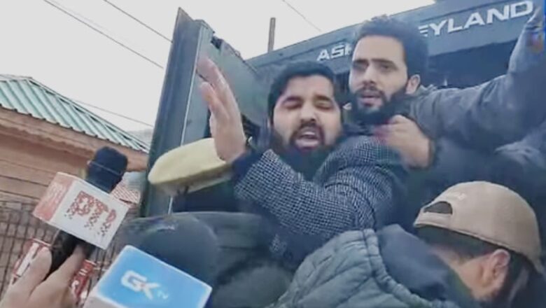 Engineer Rashid’s son, party workers detained in Srinagar while protesting against continuous detention of Baramulla MP