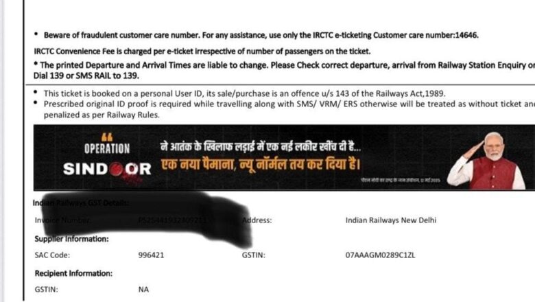Now, PM Modi’s photo on train tickets: Railways says it’s a tribute to ‘Operation Sindoor’ heroes