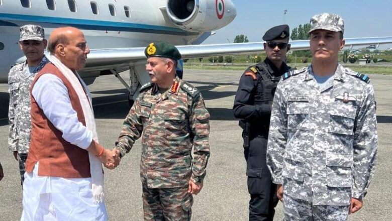 Rajnath Singh Commends Soldiers in Srinagar, Inspects Shells Fired from Across LoC at Badami Bagh Cantonment