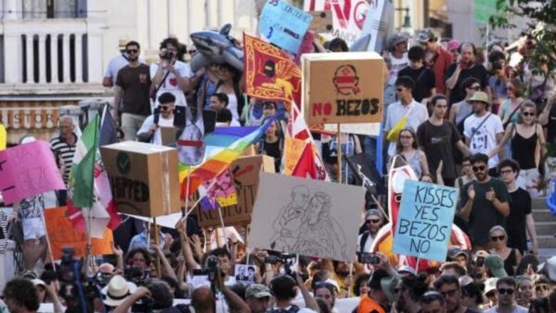 Venice protests Bezos lavish wedding as Amazon founder blamed for killing over 1 lakh small local businesses