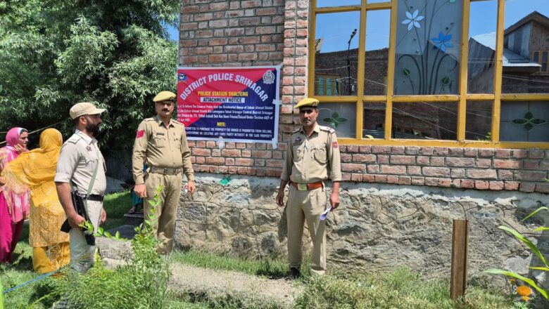 Property worth ₹1 crore attached: Police takes action against drug peddler in Srinagar