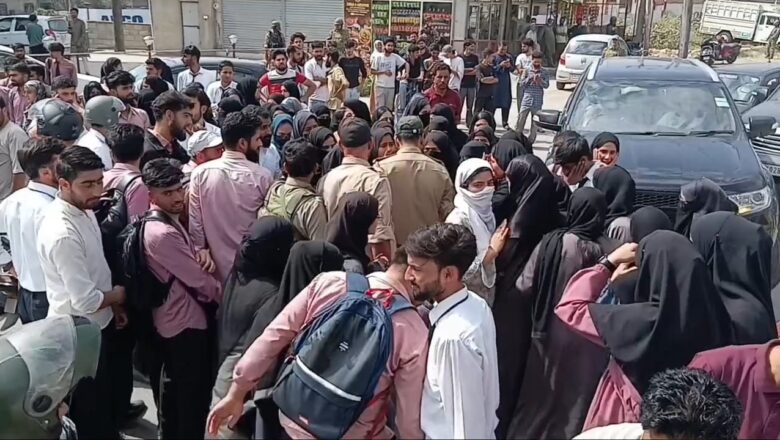 Students protest after national recognition withdrawn for Ganderbal paramedical college